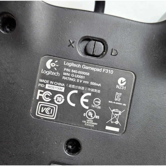 Logitech Gamepad F310 Wired USB Controller PC Windows Blue Joystick Tested Works - Picture 11 of 11